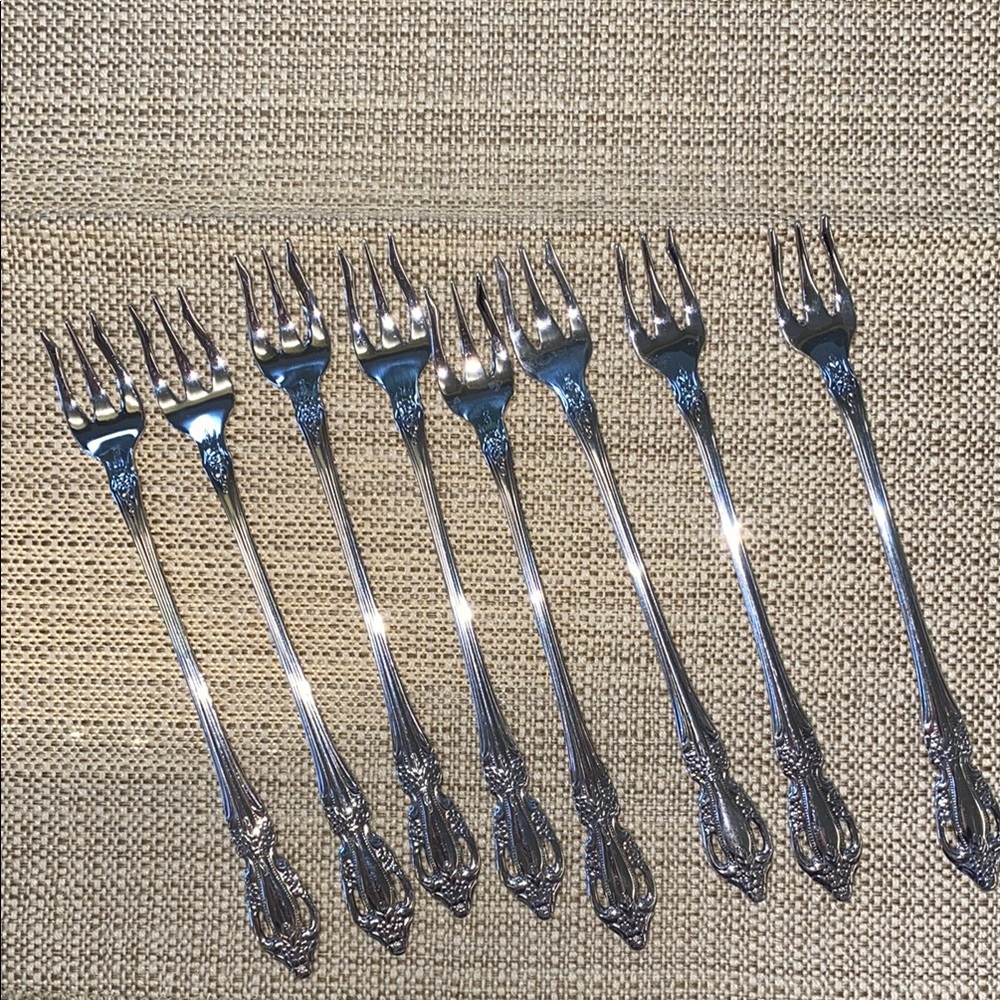 Silver Seafood Cocktail Forks - Set of 8